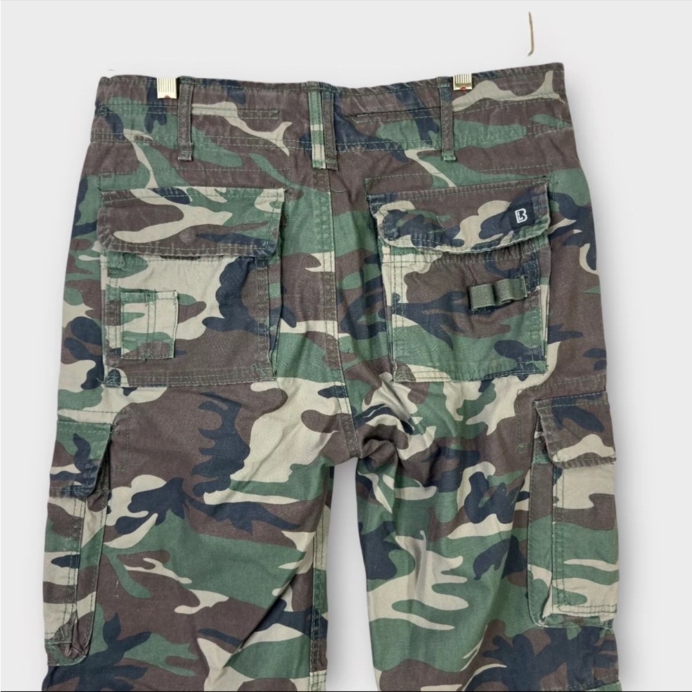 Brandit Individual Wear Camo Cargo Pants Mens M 32x30 Green Woodland drawstring - Picture 2 of 16